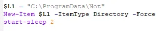 Example of second stage creating a directory.