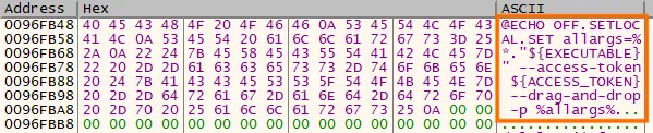 Screenshot of Batch file created by BlackCat.