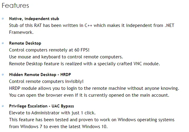 Listing of Warzone features, according to their website.