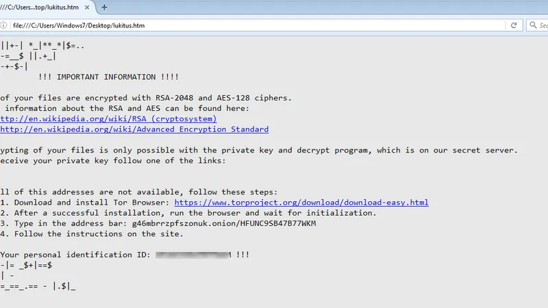 Resurgence of Locky Ransomware with LUKITUS extension
