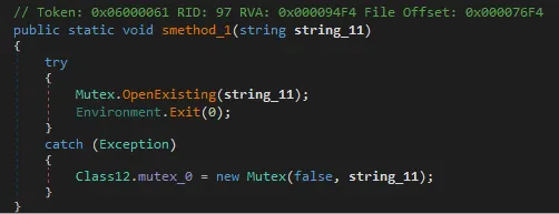 Screenshot of Mutex created by the third stage.