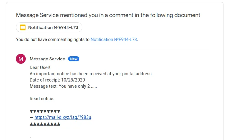 Beware of Google Docs Spam