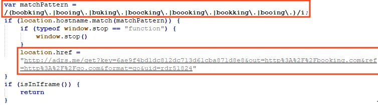 Screenshot of LNKR redirects the user if the page is Booking.