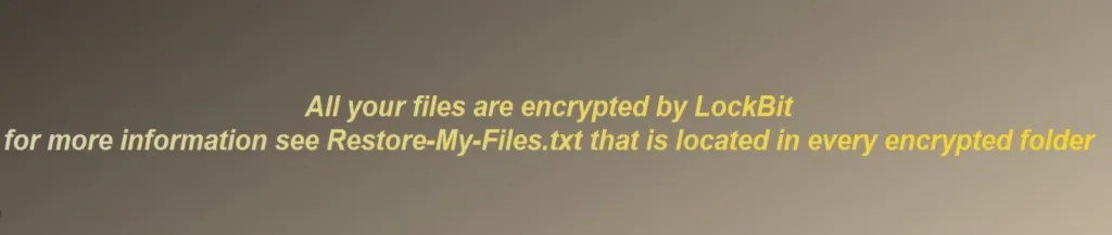 Screenshot of LockBit wallpaper.