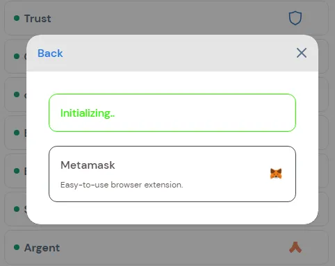 Example ofphishing simulating an initialization process with MetaMask.