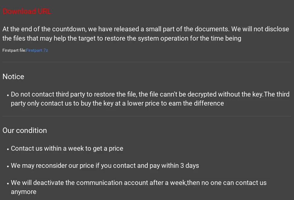Screenshot of Night Sky’s details on their website.
