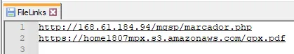 Screenshot of malicious URLs loaded by the malware.