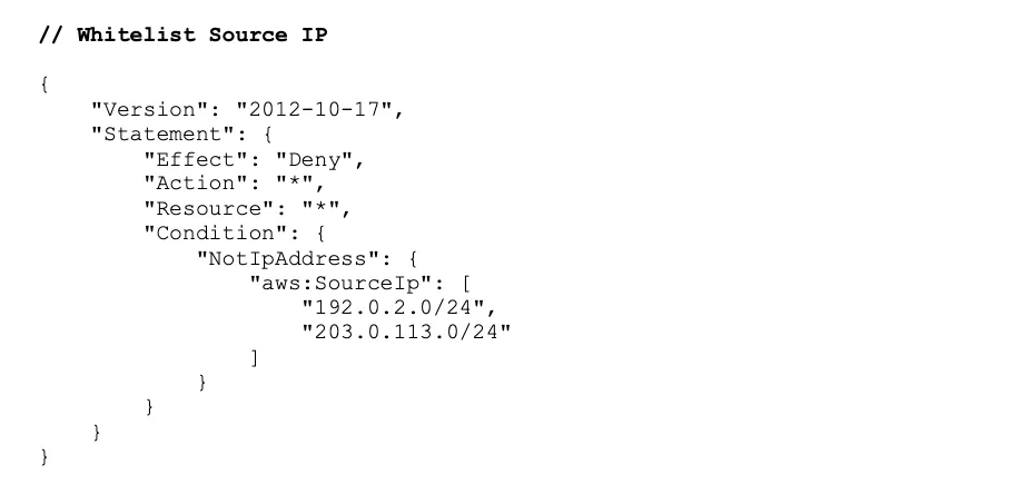 Source IP Condition in IAM Policy