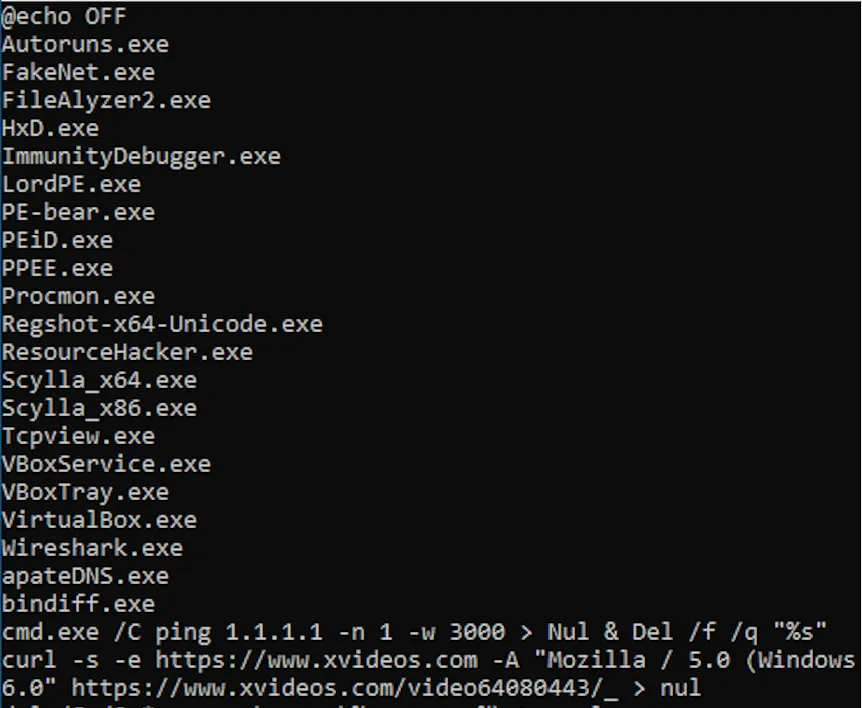 Screenshot of the decrypted strings from the malware