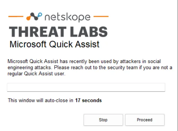 Netskope Threat Coverage: Microsoft Quick Assist Ransomware Attacks