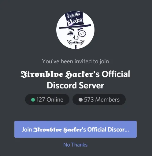 Screenshot of Discord server of Itroublve
